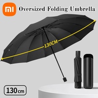 Xiaomi Umbrella Enlarged Thickened Reverse 12 Rib Reinforced Umbrella Men Folding Umbrella Oversized Windproof Rainproof 130cm