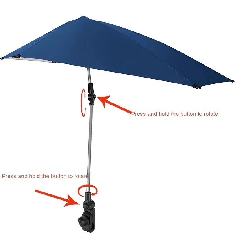 Outdoor folding umbrella coated with silver, rainproof and sunscreen fishing chair, umbrella clip, beach chair clip, umbrella