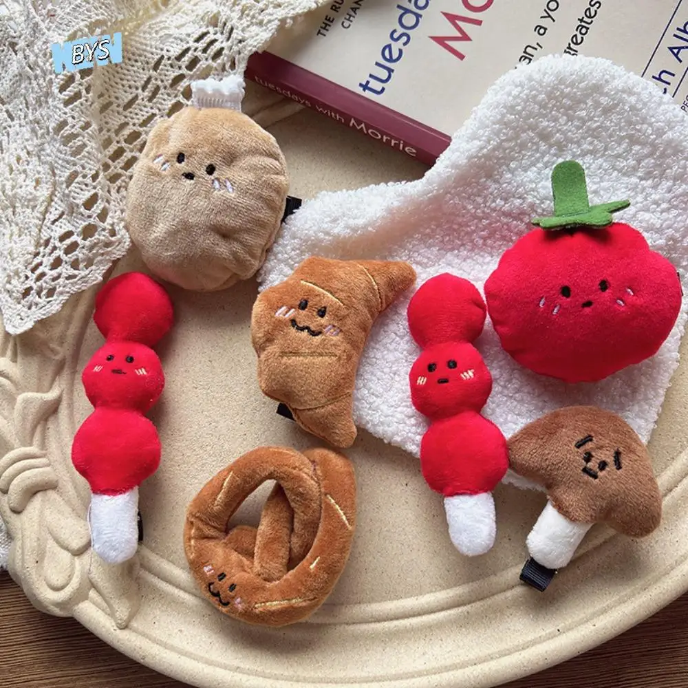 Interesting Pretzel Croissant Hair Clip Simulation Food Korean Style Cartoon Side Clip Cute Sweet Back Clip Decoration