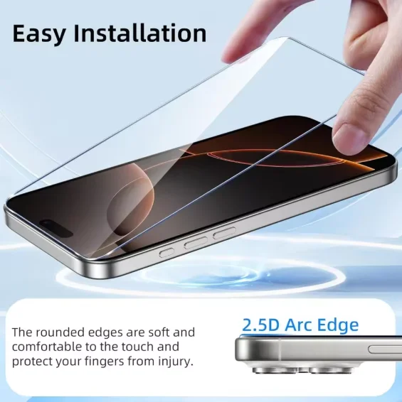 1/3/5 Stück HD-Displayschutzfolie aus gehärtetem Glas für iPhone 16 17 18 Pro Max 16e 15 14 12 11 13 Mini – Detail 4