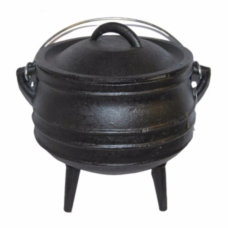 

Wholese Three Legged Cast Iron Pot Pre-Seasoned South African Potjie 6 Quarts