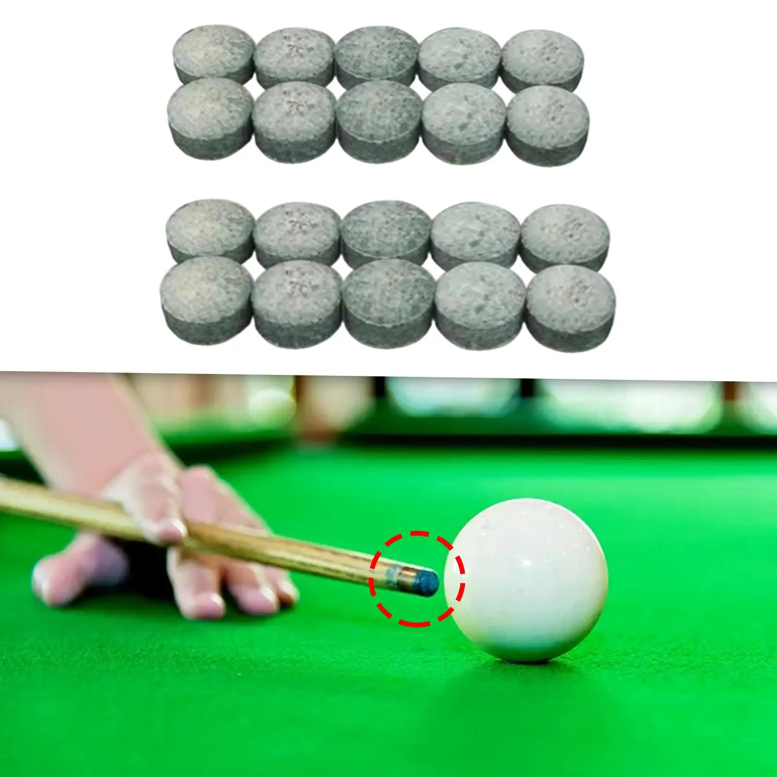 

10Pcs Pool Cue Tips Billiard Accessories Leather Spare Parts Break Jump Tips