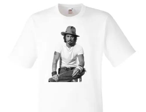 Johnny Depp - weisse Fun T-Shirt -011