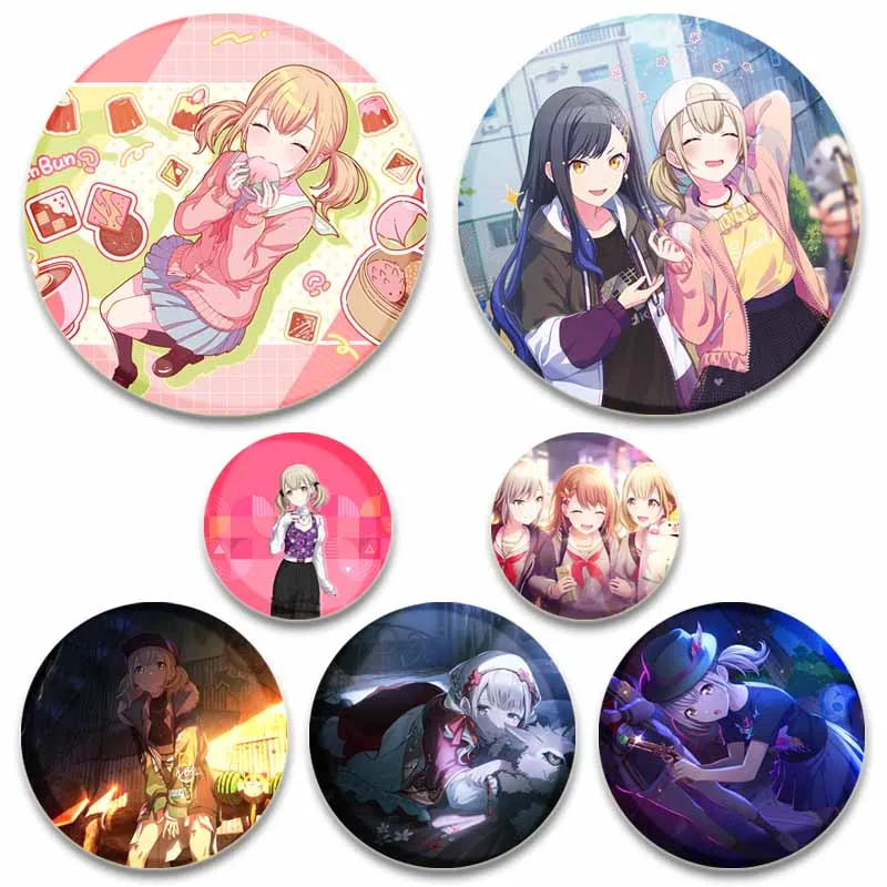 Project Sekai Azusawa Kohane Brooches for Backpack Clothes Accessories Jewelry Cute Cartoon Girl Badge Tinplate Soft Button Pins