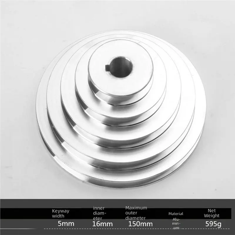 AAAN-Aluminum 16Mm Bore V-Belt Pulley Wheel 5 Step A Type Timing Belt Pagoda Structure 5-Layer Design