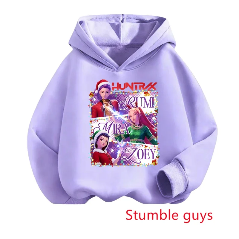 

Kpop Demon Hunters свитшот для девочек для детей от 3 до 12 лет, осень-зима, Рождество, мягкий теплый удобный пуловер с принтом Санта-Клауса ​