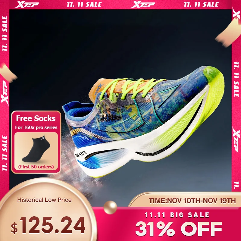 

Xtep 160X 3.0 Pro мужские кроссовки с карбоновой пластиной профессиональные марафонские PB амортизирующие спортивные кроссовки мужские 978119110115