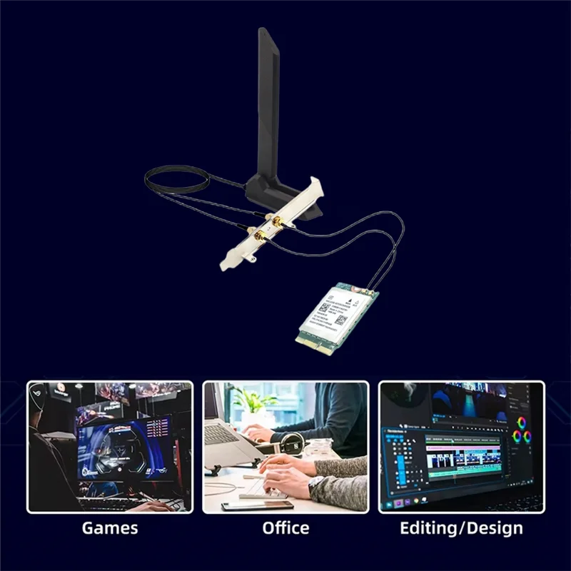 

ABVO-MT7927 Wifi7 Card Band 2.4G/5G/6G 9220M Wireless Wifi Card BT5.4 Gigabit Wireless Network Card With Antenna