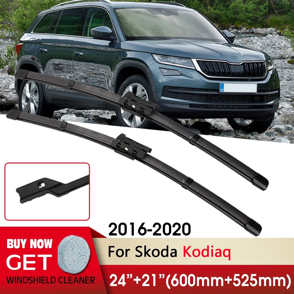

Car Wiper Front wiper Blade 24"+21" For Skoda Kodiaq 2016-2020 Fit push button Front Windscreen Wipers Auto Accessories