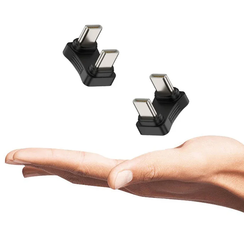 Type-C 180 Degree Angled Adapter U Shape Male to Male Charging Power Adaptor 480Mbps Data Transfer Connector