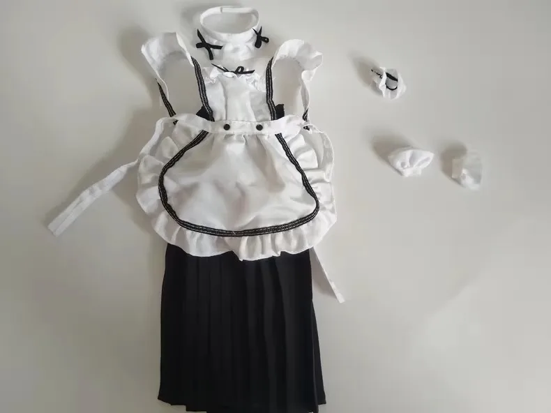 

JO24X-01 Женское платье горничной с открытой спиной в масштабе 1/6, комплект юбки для кафе-сервера, подходит для 12 дюймов, женская фигурка солдата, тело куклы