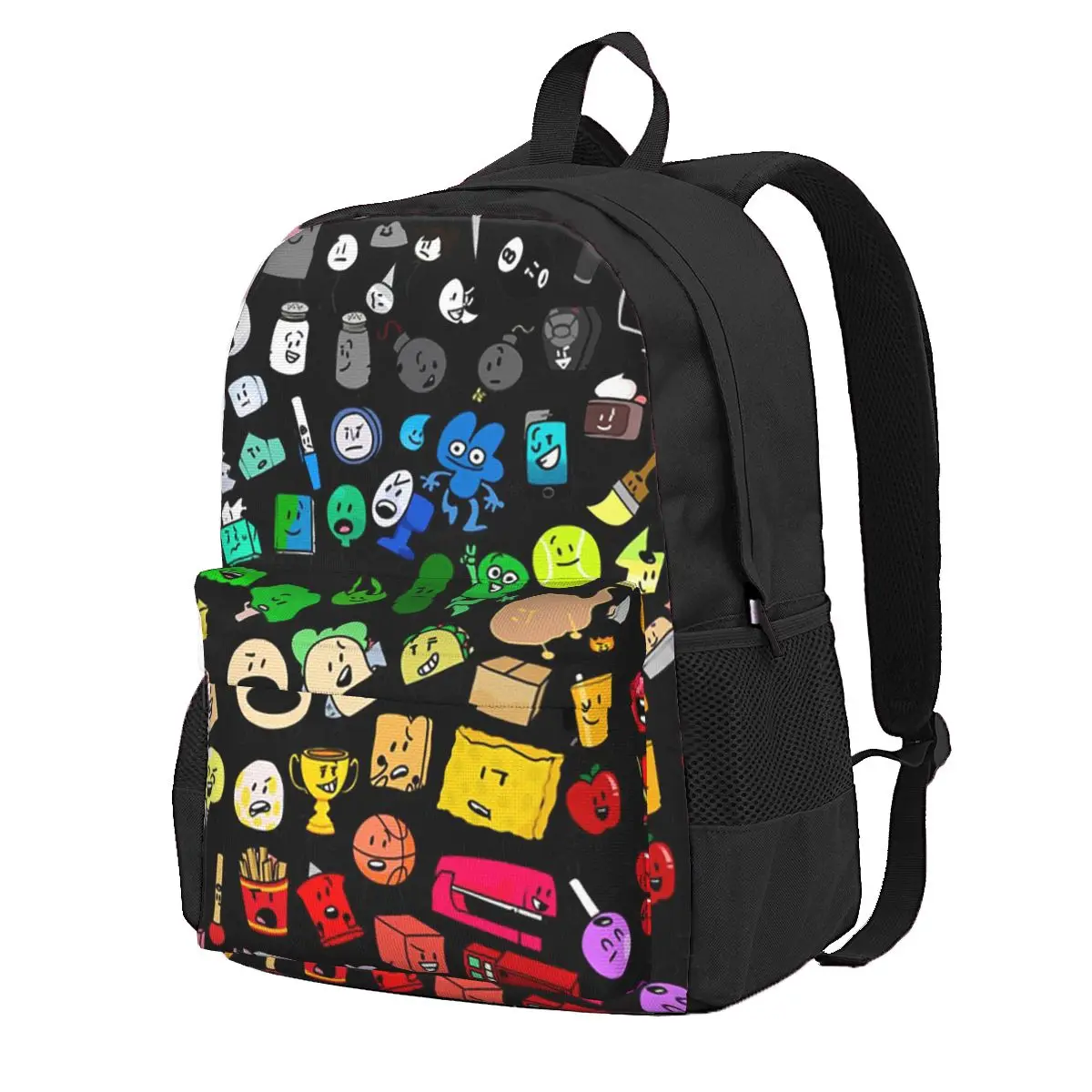 Classic BFDI Inanimate Insanity All CharactersStudent Backpack School Bag  for Men Women Fashion Bookbag Shoulder Bags