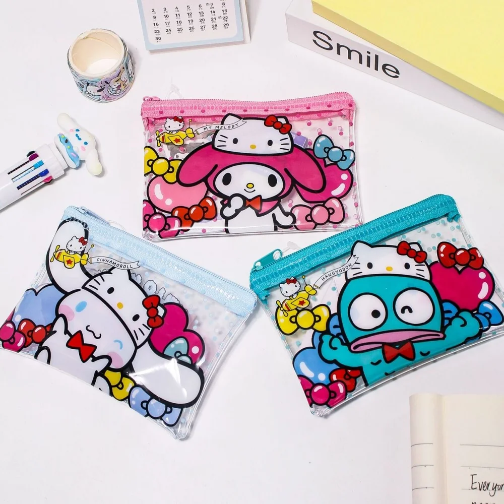 1pc Hellokittys Kuromi Melody Clear Makeup Bag Storage Bag Makeup Bag Travel Clear Toiletries Makeup Bag Waterproof with Zipper