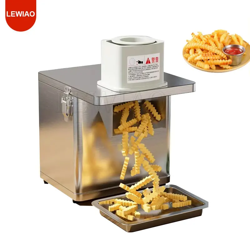 Commercial Electric Wolf Tooth Potato Cutting Machine Wave Potato Chips Corrugated Cutter 220V