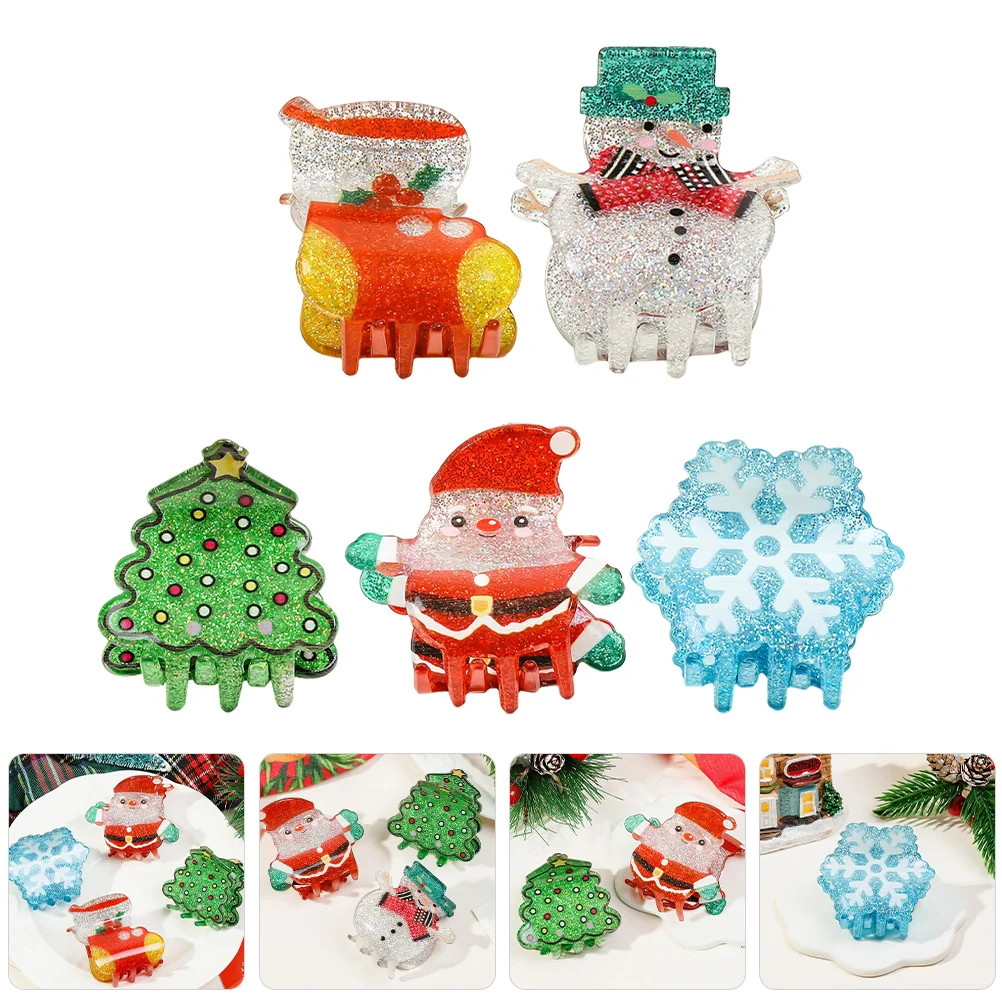 

5Pcs Hair Claw Clips for Women Cute Christmas Hair Clips Lightweight Comfortable Jaw Clamps for Daily Use Wedding Birthday