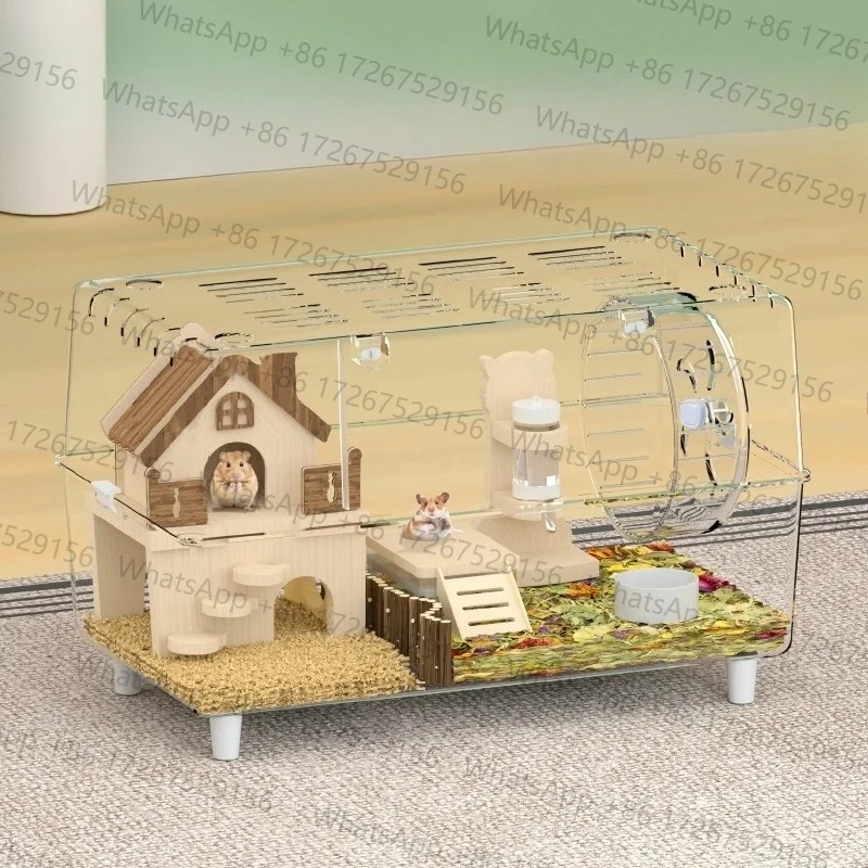 Large Transparent Acrylic Hamster Cage Luxury Villa 50 View House for Golden Syrian Hamster Affordable Pet Habitat