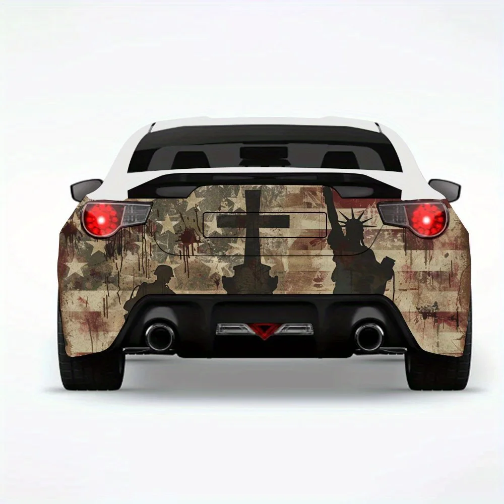 

Patriotic_Memorial_Silhouette автомобильная наклейка-виниловая наклейка для задней части автомобиля, водонепроницаемые самоклеящиеся виниловые наклейки для хвоста автомобиля и B