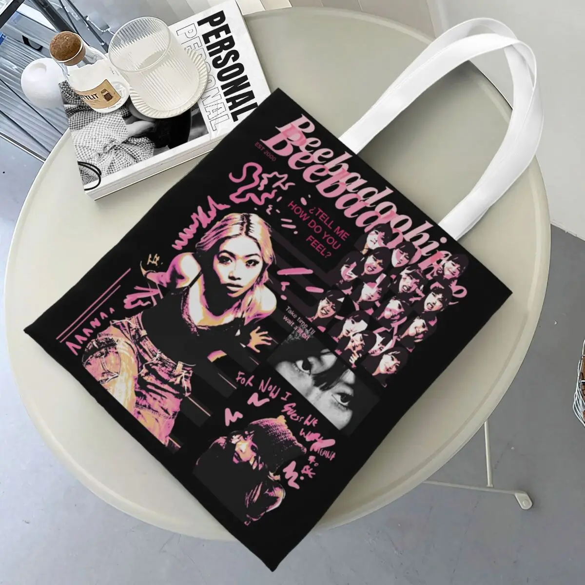 

Beabadoobee Canvas Tote Bag Reusable Large Capacity Trend Bags for Women Men