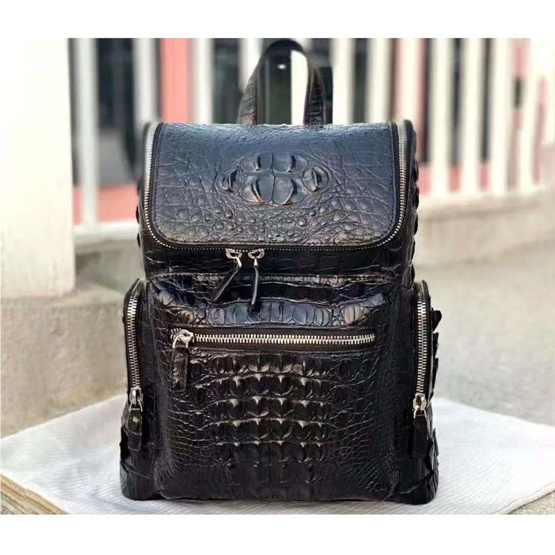 

Новый мужской рюкзак из крокодиловой кожи, деловая дорожная мужская сумка, рюкзак из натуральной кожи, большая вместительная сумка на плечо для отдыха