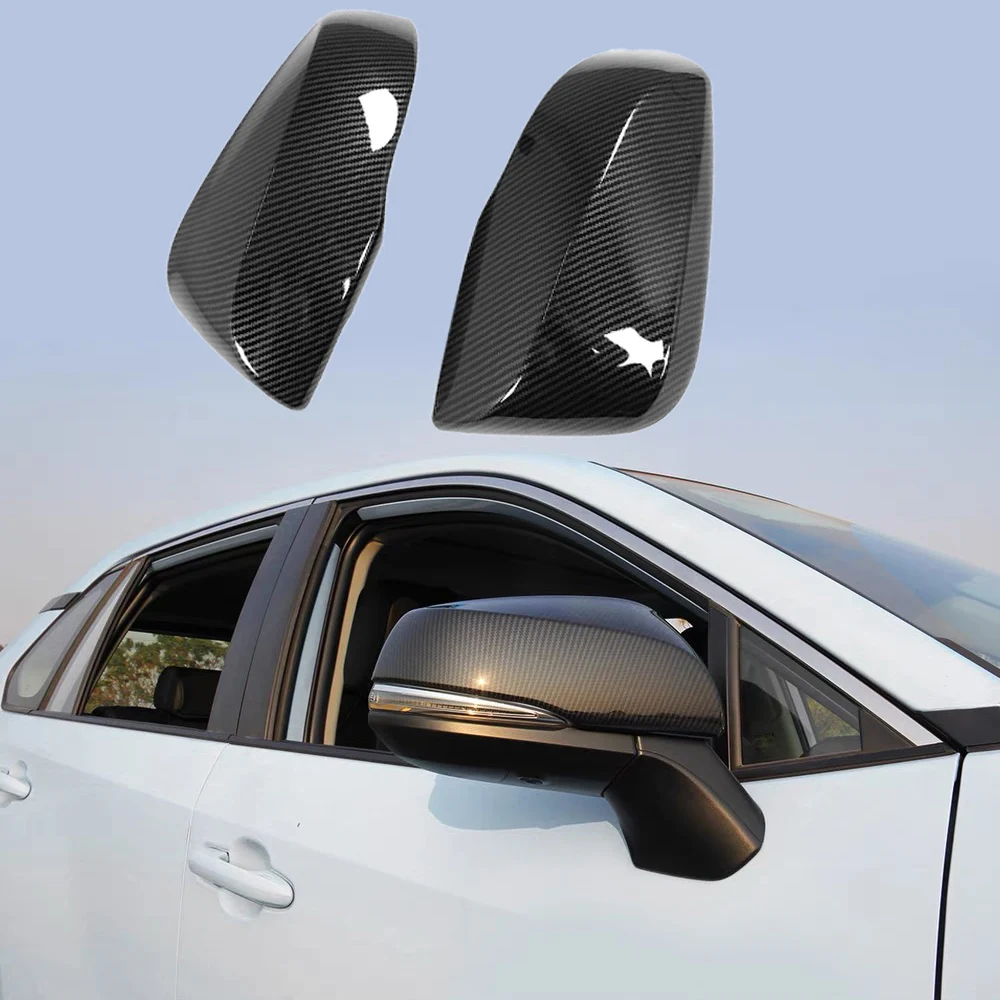 2pcs For Toyota RAV4 2020 2021 2022 2023 Accessories Car Rearview Mirrors Cover Trim ABS Exterior Decoration Car Styling