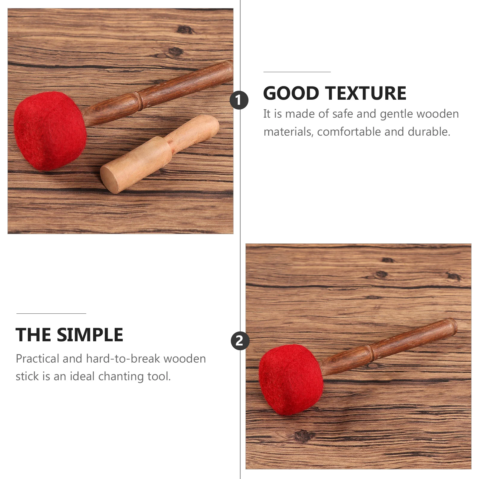 

1pc Wooden Singing Bowl Mallet Stick For Meditation Buddhism Chanting Tool Durable Handmade Percussion Instrument Part Buddhist