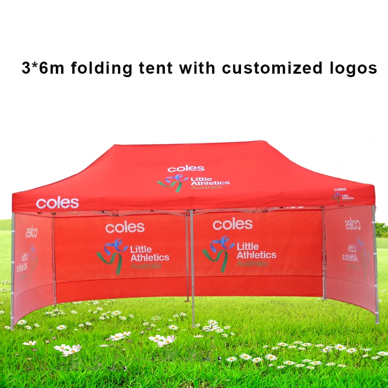 3x6 Aluminum Gazebo  Outdoor Shelter Easy Up Canopy Folding Tents Customized Logo Customized Color For Commercial Promotion