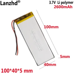 3.7V 2600mAh Lipo Polymer Battery For tablet computer learning machine battery 5040100 4540100 5040105 5040110