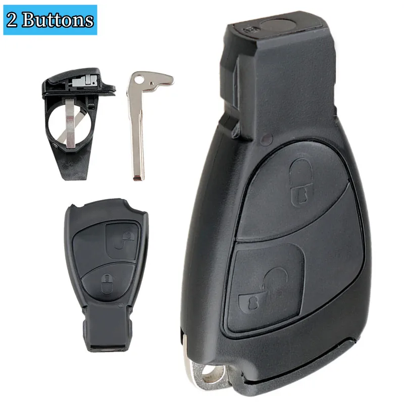 2/3/4 buttons Car Key Fob Case Shell Replacement Smart Key Remote Cover with Balde and Battery Holder Fit for Mercedes / Benz