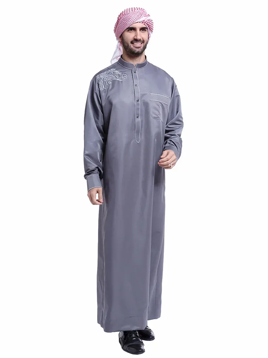 2025 moda árabe bata larga Ropa de hombre Ropa Homb Eid Mubarak vestidos musulmanes Ramadán Hijab Abaya hombres Dubai Turquía Islam