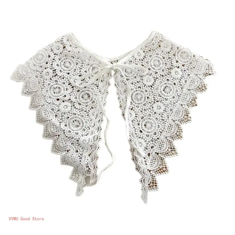 29 Styles Women Sweet Detachable Collar Shawl Hollow Embroidery Lace Scarf Cape