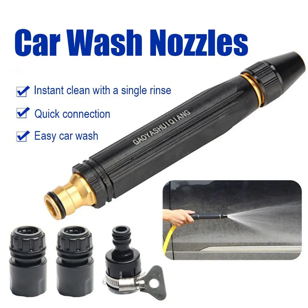 Garden Hose Spray Nozzle High Pressure Washing Water Gun Portable Direct Spray Car Wash Nozzle Home Garden Shower Water Gun Tool