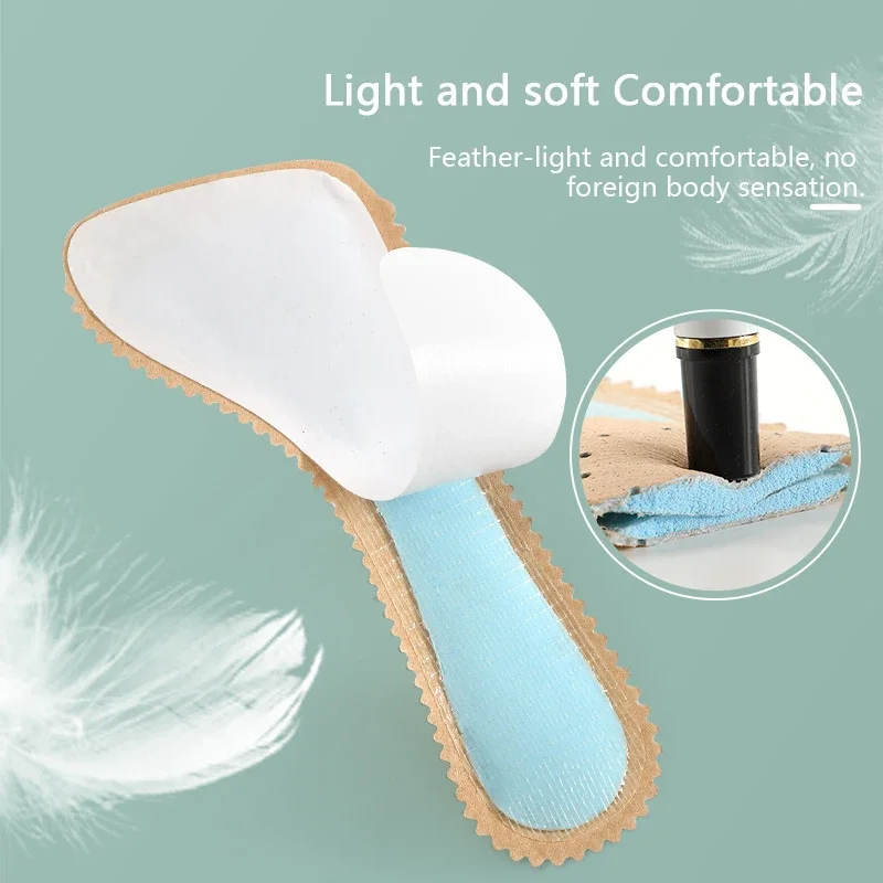 Summer Latex Cowhide Insoles Sandals High Heels Seven-point Pad Leather Half Pads Breathable Sweat-absorbing Deodorant for Woman