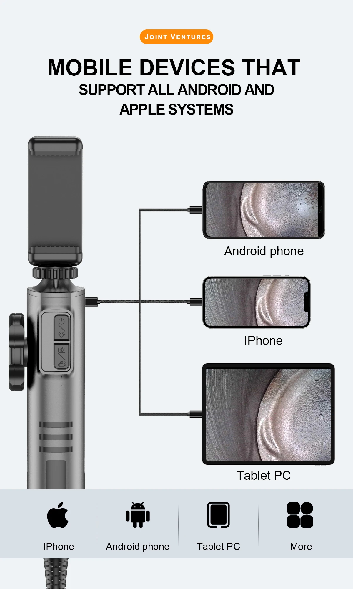 Imagem -05 - Câmera Articuladora de Inspeção Borescope Ip67 Impermeável Sonda de Direção hd 1080p Endoscópio para Android e Ios Telefone Lente 8.5 mm