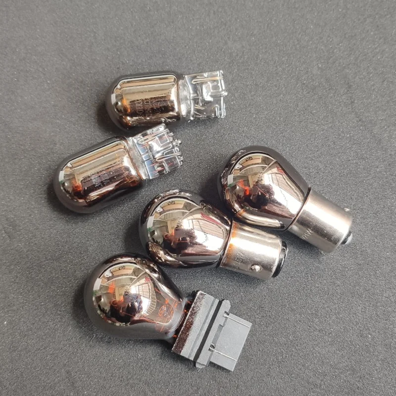 1pcs 1156 12v Py21w Silver Chrome Bulb Turning Signal Halogen Bulbs Bau15s 1157 7440 7443 3157 Amber Red