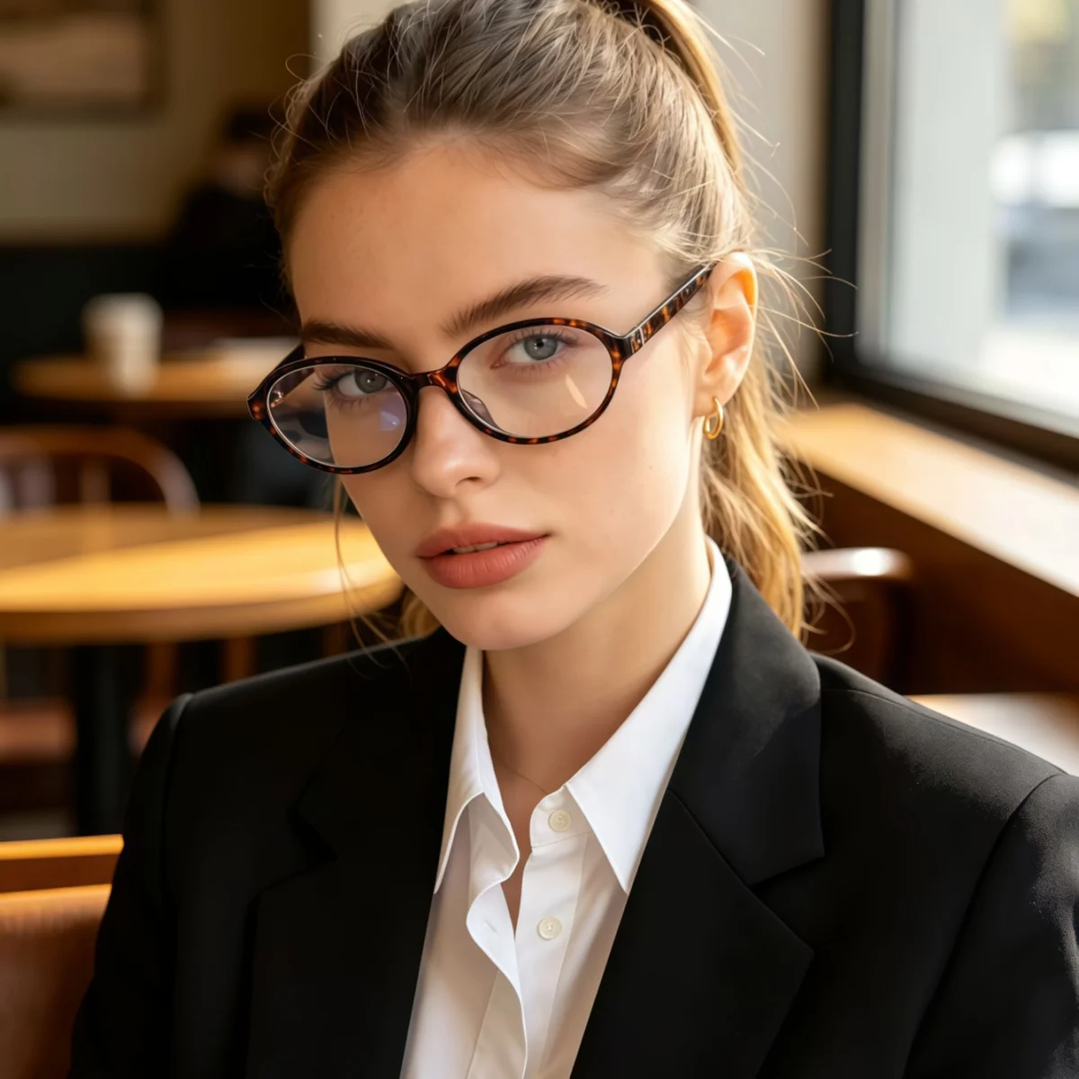 1pc European and American retro style men's and women's fashionable anti blue light glasses, anti fatigue for watching TV, mobil