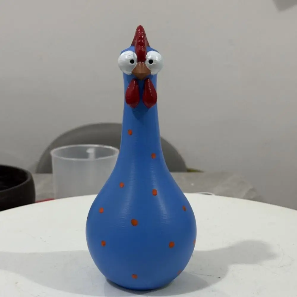 Colorful Dot Long Neck Chicken Vases Lifelike Cartoon Flower Vase Ornament Smooth Waterproof Funny Decorative Vase
