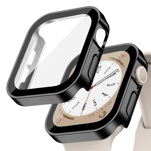 Glass+Case for Apple Watch 42 46mm 45mm 41 49 44mm 40 Mm Straight Edge Screen Protector Cover Case iWatch SE 6 7 8 9 10 11 Ultra - Image 20