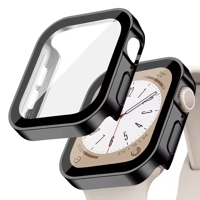Glass+Case For Apple Watch 42 46mm 45mm 41 49 44mm 40 mm straight edge Screen Protector Cover Case iWatch SE 6 7 8 9 10 11 Ultra - Image 25