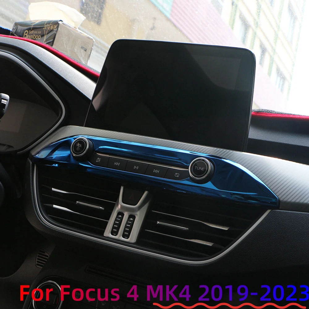 For Ford Focus 4 MK4 2019 - 2023 Central Control Knob Panel Cover Trims Sticker Stainless Steel Decorative Accessories