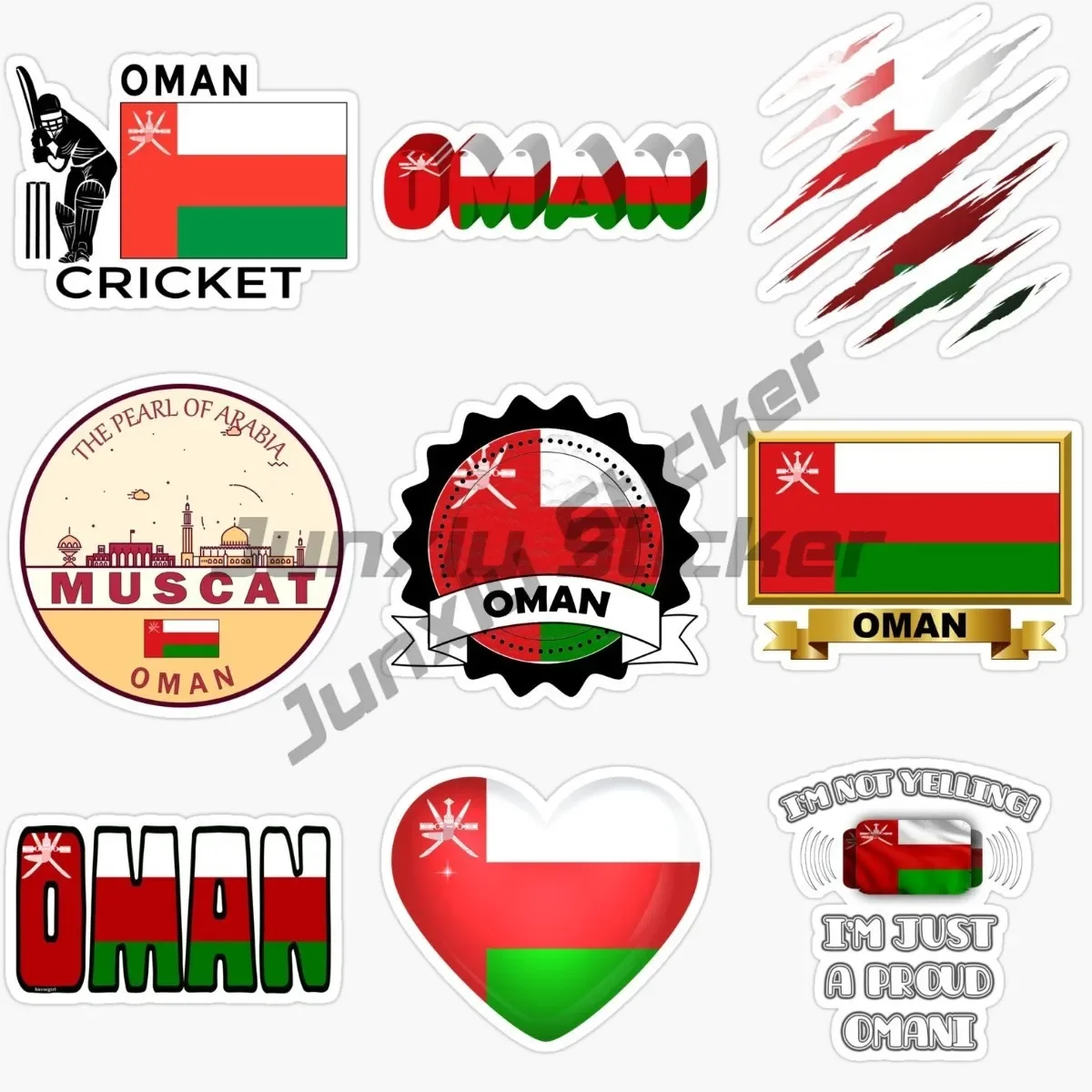 

Oman Countries National Flag Sticker Led for Car Graphics Vinyl Decals Jet Ski Laptop Stickers Programming Stickers