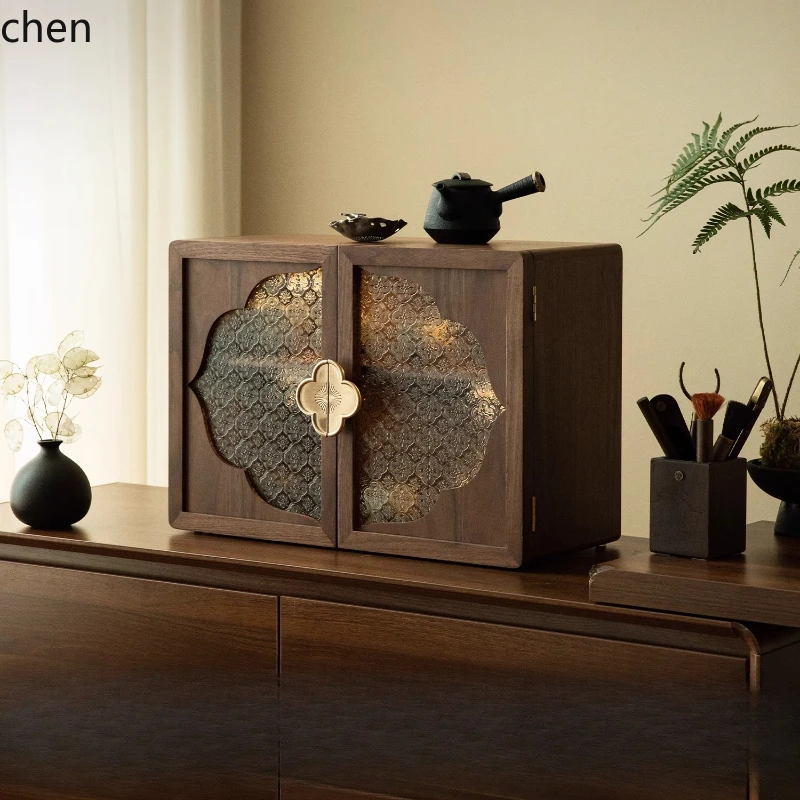 

ZML desktop storage box cabinet dust cup storage rack dining side cabinet tea set rack cosmetics storage
