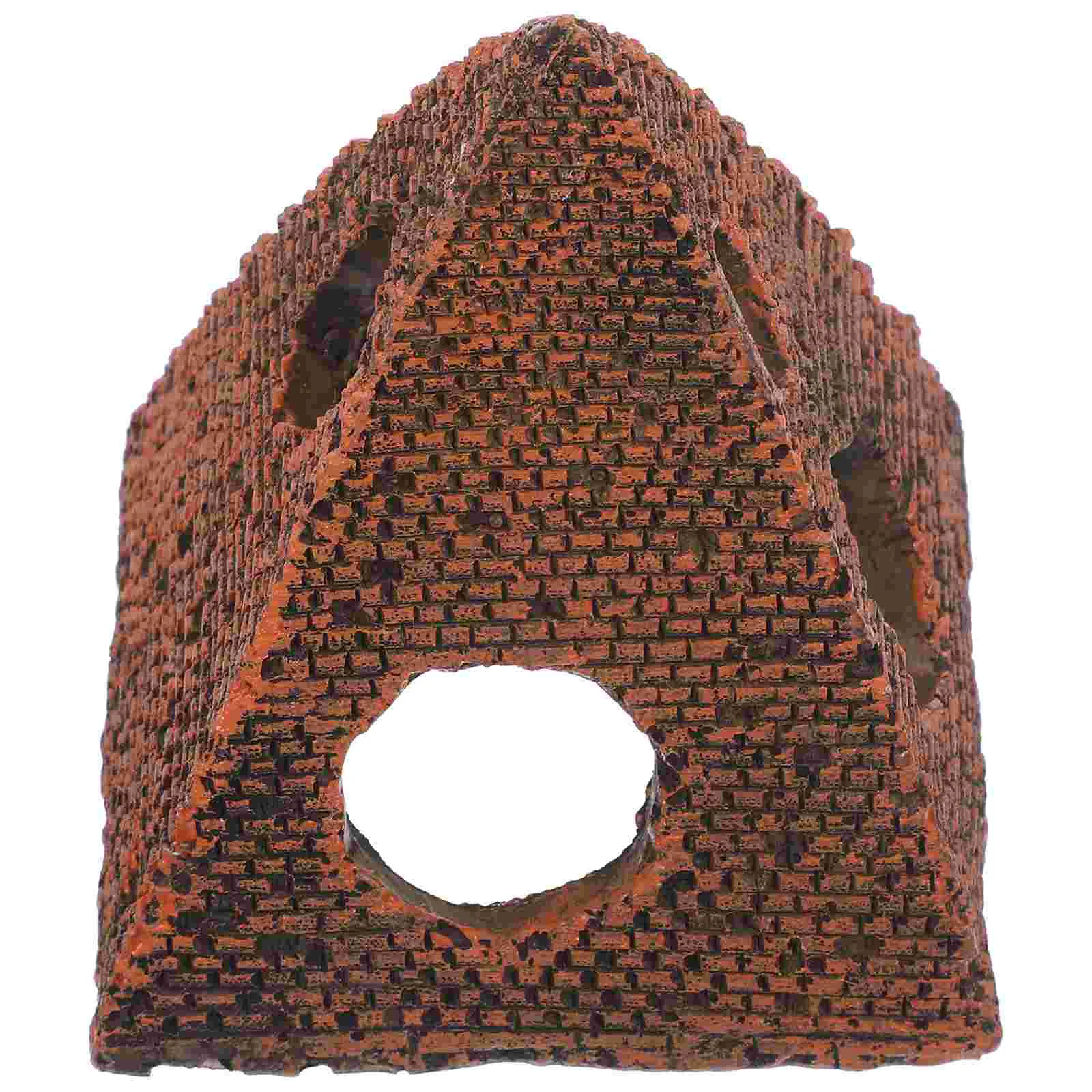 

Fish Tank Habitat Pyramid Accessories Aquarium Prop Resin Props Decor Terrarium
