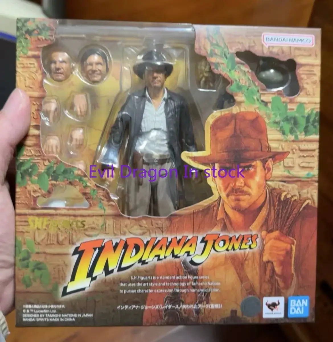 Figuras de acción originales Bandai SH Figuarts SHF Indiana Jones Raiders of The Lost Ark Ver, modelo de juguete coleccionable en stock, 100% original