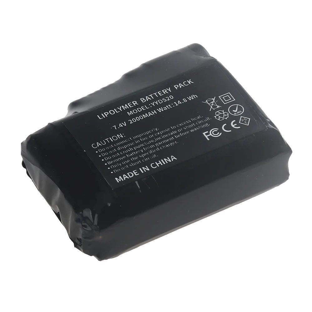 Upgrade Heated Gloves Battery 7.4V 2000mah 2S Polymer Lithium Battery for Heating Vest, Socks, Winter Antifreeze Heating Battery