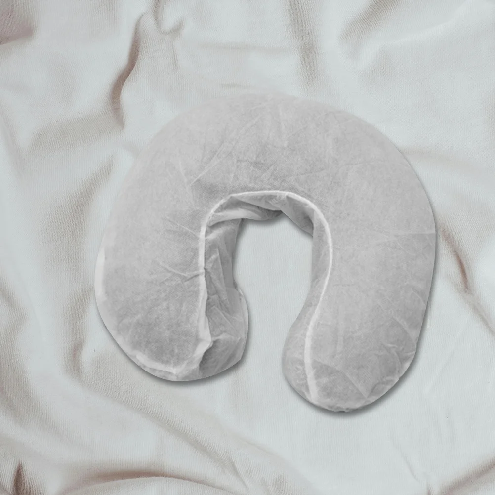 

50Pcs Disposable U Shaped Pillowcase Non-Woven Fabric Headrest Covers for Massage Salon Acupuncture Hypoallergenic Latex-Free