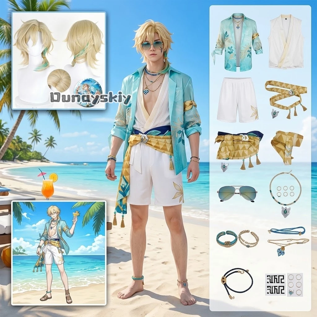 ​-aventurina-·-waveflair-​-fantasia-de-cosplay-peruca-uniforme-roupa-de-banho-traje-para-halloween-role-play-carnaval-festa-jogo-​-honkai-star-rail
