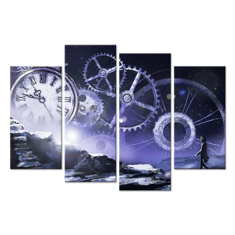 

4 шт. шестерни и чашечки домашний декор плакат машинное оборудование Печать на холсте современный стиль картина для гостиной настенное искусство