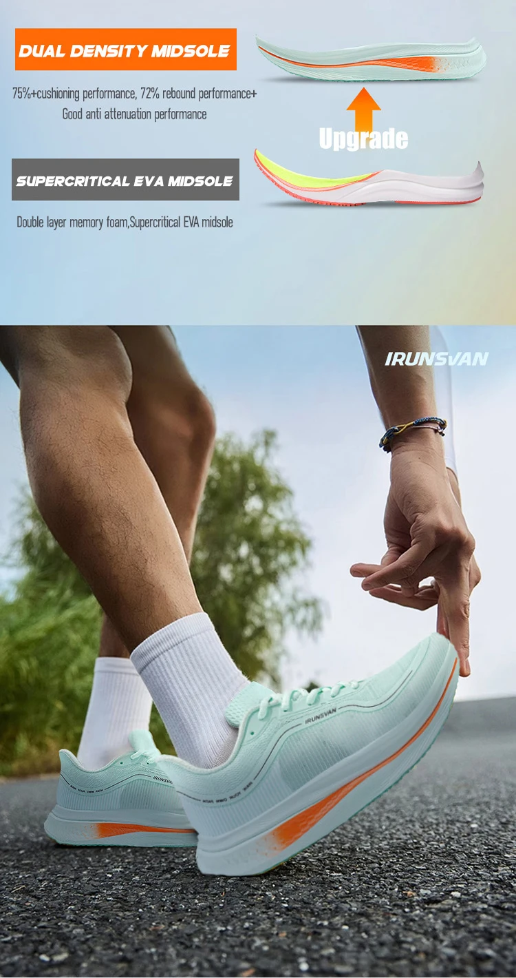 IRUNSVAN Sportschuhe mit Nylon-Carbonplatte, hervorragender Atmungsaktivität, Dämpfung und Rückfederung, Marathon-Trainingsschuhe, Unisex, 121 – Detail 6