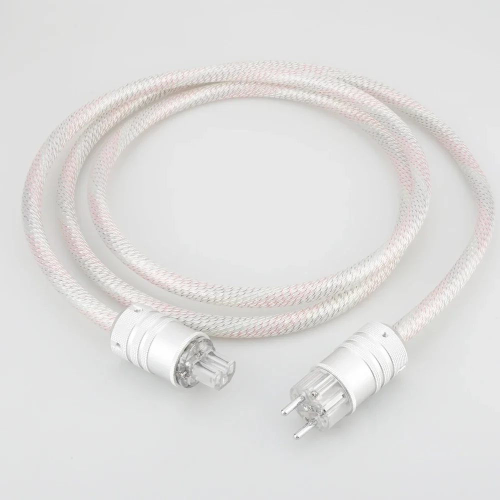 

HIFI 7N OFC Schuko Power Cable EU US AC Power Cord For Amplifier CD, Decoder, Power Wire