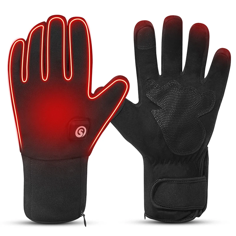 Luvas aquecidas impermeáveis e à prova de vento para motocicletas, Luva de equitação, Tela sensível ao toque, Capas Hand Warmer, Inverno